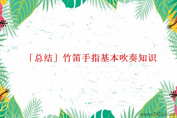 「总结」竹笛手指基本吹奏知识