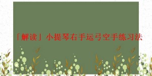 「解读」小提琴右手运弓空手练习法