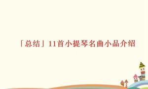 「总结」11首小提琴名曲小品介绍