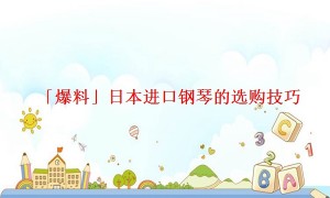 「爆料」日本进口钢琴的选购技巧